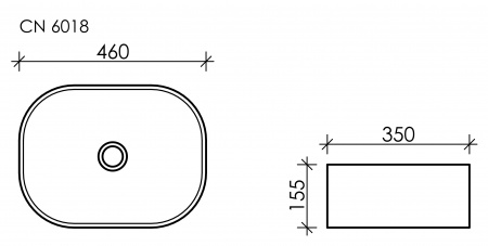 Фото раковина накладная ceramicanova element 46 см, цвет: белый cn6018