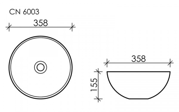 Фото раковина накладная ceramicanova element 35.8 см, цвет: белый cn6003