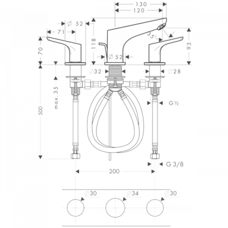 Фото смеситель для раковины hansgrohe focus 31937000