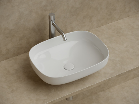 Фото раковина накладная ceramicanova element 50 см, цвет: белый cn5031
