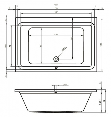 Фото акриловая ванна riho castello 180*120 см