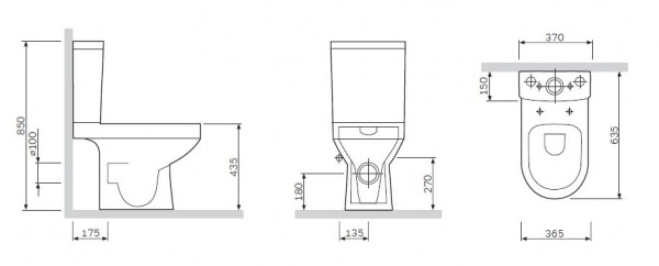 Фото унитаз-компакт am.pm spirit v 2.0 c708600wh