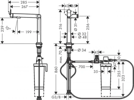 Фото смеситель для кухонной мойки hansgrohe aqittura 76802670