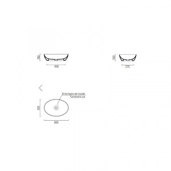 Фото раковина накладная gsi pura 60 см 8842pvc11