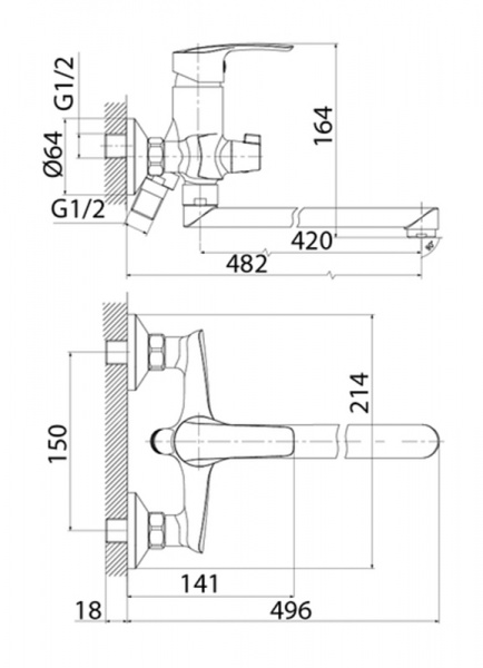 Фото смеситель для ванны iddis ray raysbl2i10wa