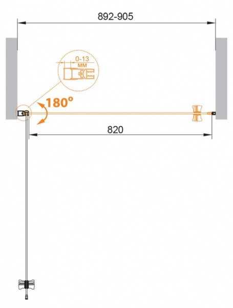 Фото душевая дверь cezares eco eco-o-b-1-90-c-nero 90 см