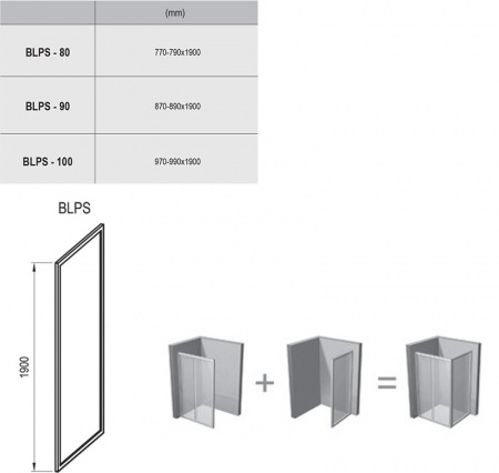 Фото душевая стенка ravak blix blps-100 100 см 9bha0c00zg