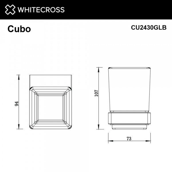 Фото стакан подвесной whitecross cubo cu2430glb, цвет: золото брашированное