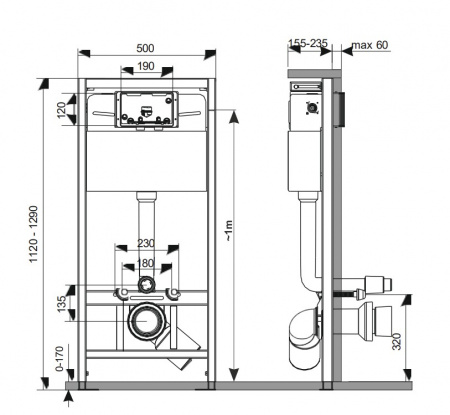 Фото инсталляция для унитаза kk pol premium 350/zpw/500-00-p0
