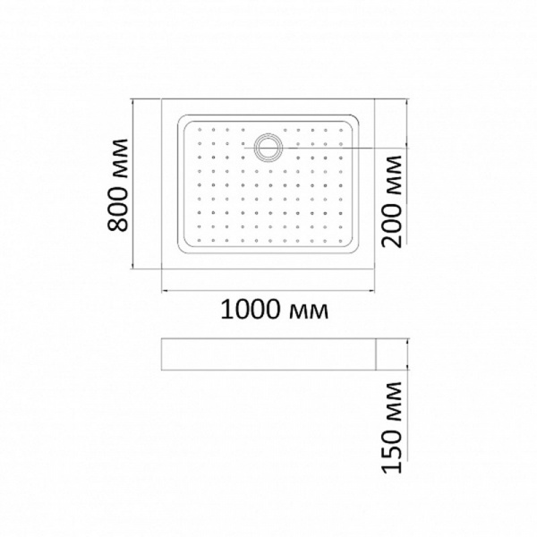 Фото поддон акриловый bandhours rectangular 810-tray 80x100 см