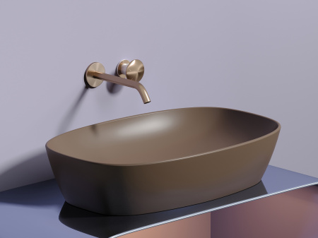Фото раковина накладная ceramicanova element 60 см, цвет: коричневый cn6049mdb