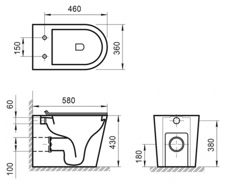 Фото унитаз приставной belbagno flay-r bb1003cbr