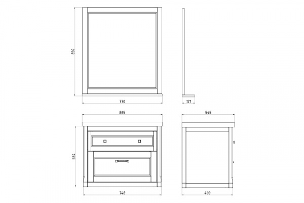 Фото зеркало asb woodline толедо 85 см цвет: синий 11197 см
