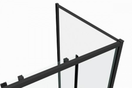 Фото душевое ограждение bandhours smart/flat-glass 812 черный матовый 100x80 см