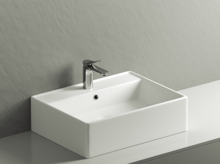 Фото раковина накладная ceramicanova element 59 см, цвет: белый cn6046