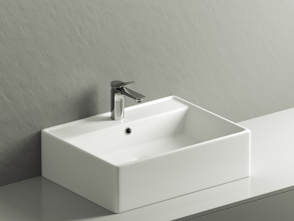 Фото раковина накладная ceramicanova element 59 см, цвет: белый cn6046