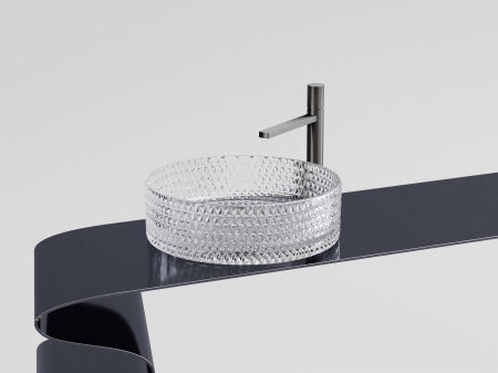 Фото раковина накладная ceramicanova cristal 36 см, цвет: прозрачный cn6062