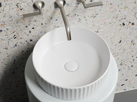 Фото раковина накладная ceramicanova element 36 см, цвет: белый cn6057mw