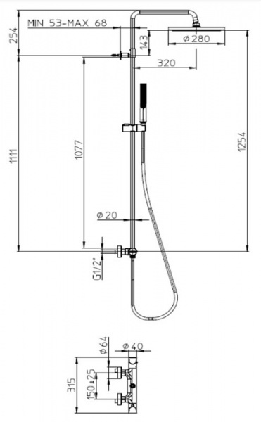 Фото душевая стойка bossini apice l10507.030