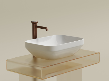 Фото раковина накладная ceramicanova element 50 см, цвет: белый cn6055