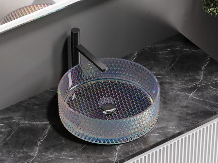 Фото раковина накладная ceramicanova cristal 36 см, цвет: неон cn6059