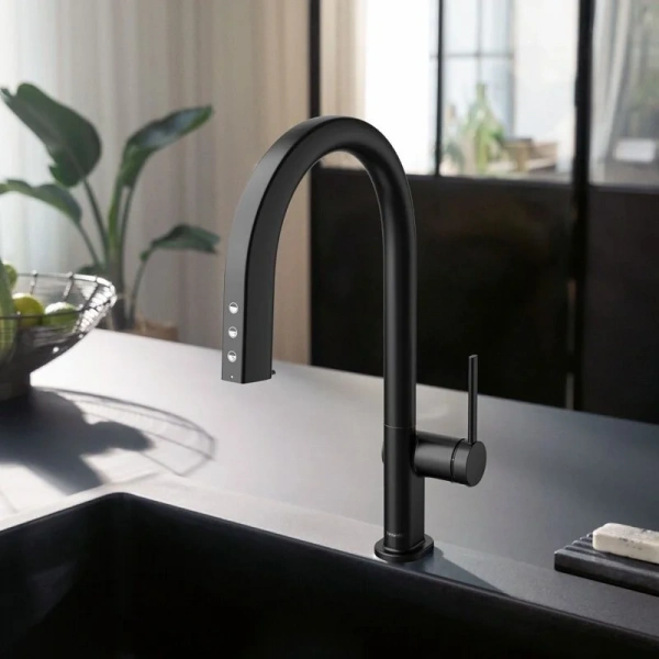 Фото смеситель для кухонной мойки hansgrohe aqittura sodasystem 76806670