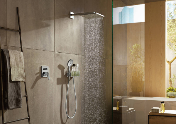Фото верхний душ с держателем hansgrohe raindance e 300 air 1 jet 26238000