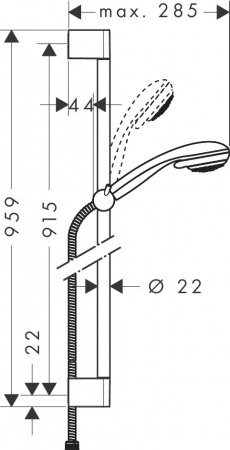 Фото душевой гарнитур hansgrohe crometta 85 multi 27762000