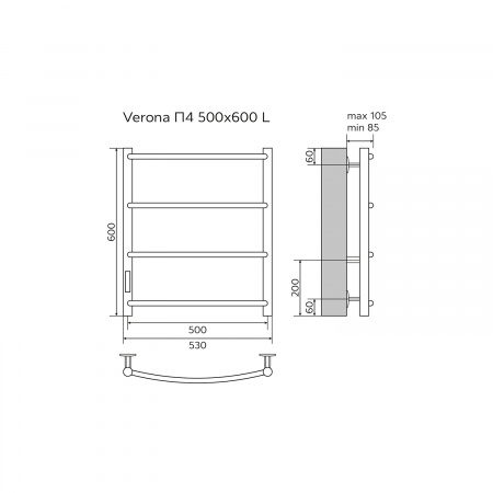 Фото электрический полотенцесушитель azario verona 50x60 см цвет: черный az04756b
