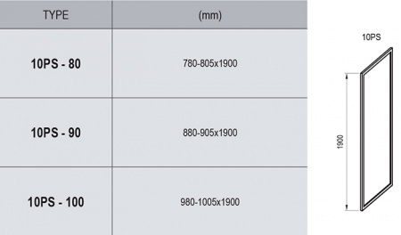 Фото душевая стенка ravak 10° 10ps-100 100 см 9uva0100z1