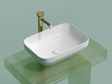 Фото раковина накладная ceramicanova element 50 см, цвет: белый cn6055mw