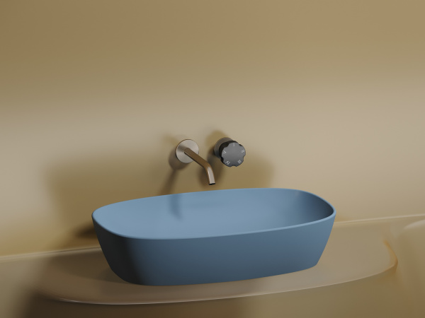 Фото раковина накладная ceramicanova element 60 см, цвет: голубой cn6049ml