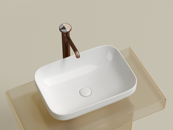 Фото раковина накладная ceramicanova element 50 см, цвет: белый cn6055