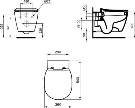 Фото унитаз с инсталяцией ideal standard connect aquablade e211601
