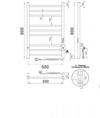 Фото электрический полотенцесушитель indigo line trinity 80/50 lсlte80-50abert