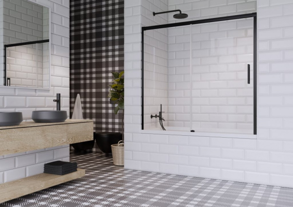 Фото шторка radaway idea black pn dwj 140 см 10003140-54-01l/r