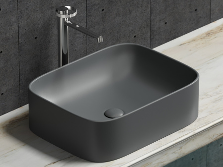 Фото раковина накладная ceramicanova element 50.5 см, цвет: антрацит cn6052mdh