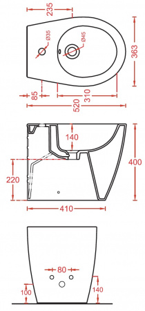 Фото биде напольное artceram step stb002 01 00