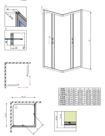 Фото душевое ограждение radaway premium plus c 100x100 см 30443-01-01n