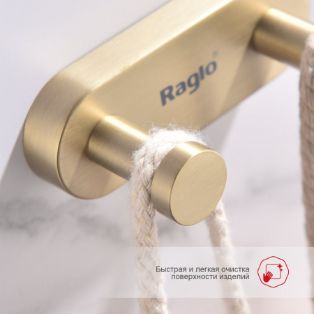 Фото крючок двойной raglo цвет: сатин золотой r300.052.03