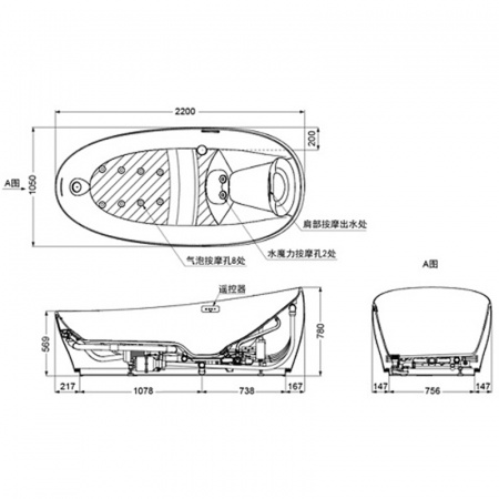 Фото акриловая ванна toto neorest 220x105 см pjyd2200pwee#gw