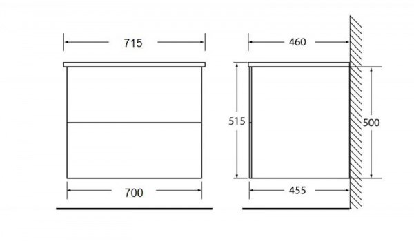 Фото тумба под раковину belbagno marino 70 см marino-700-2c-so-bl-p цвет: bianco lucido