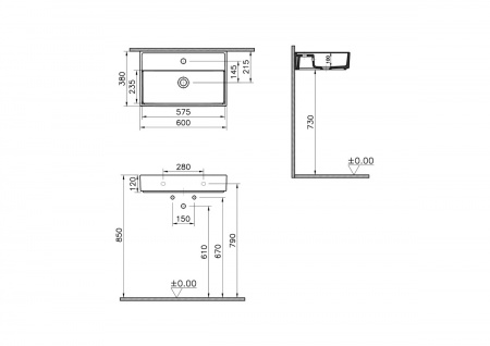 Фото раковина подвесная vitra archiplan 60 см 7401b403-0001