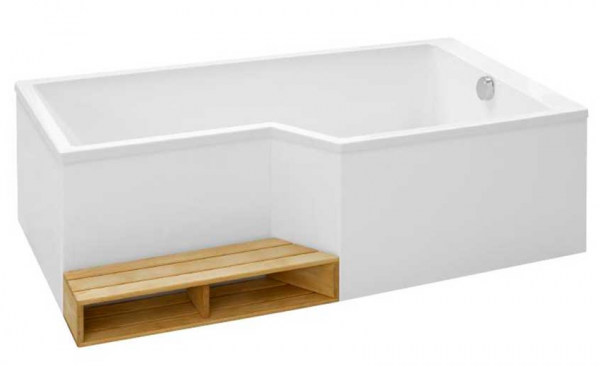 Фото акриловая ванна jacob delafon bain douche neo 160x90 см e6d000l-00 r