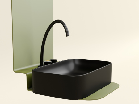 Фото раковина накладная ceramicanova element 60.5 см, цвет: черный cn6053mb