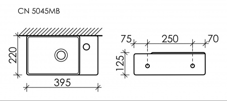 Фото раковина подвесная ceramicanova element 39.5 см, цвет: черный cn5045mb