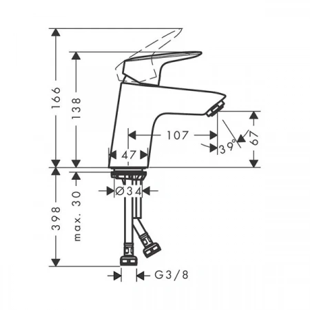 Фото смеситель для раковины hansgrohe logis 71077670