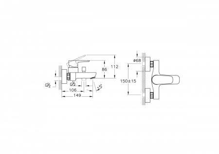 Фото смесители для ванны vitra flow soft a42946exp цвет хром