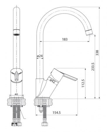 Фото смеситель для кухни iddis kitchen line k11sb0ji05
