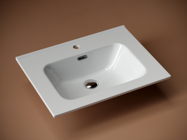 Фото раковина накладная ceramicanova element 61 см, цвет: белый cn7001